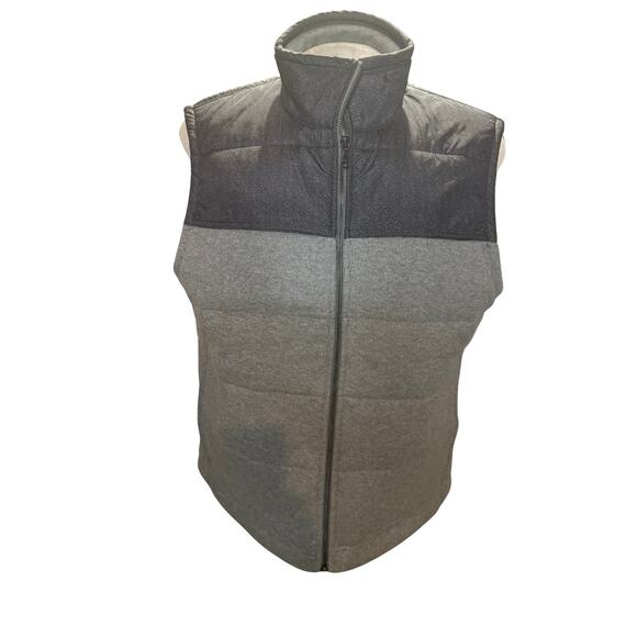 Banana Republic Men’s Quilted Puffer Vest XL Gray Two-Tone Full Zip - Picture 1 of 6